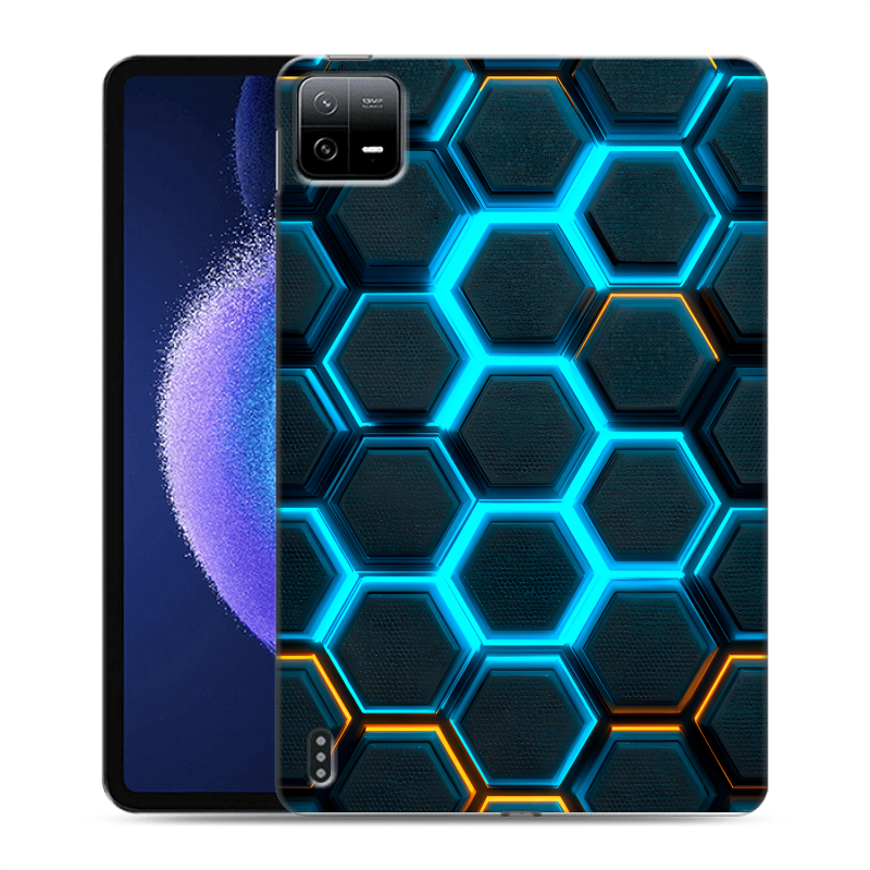 Силиконовый чехол на Xiaomi Pad 6 с принтом Неоновые соты Силиконовый чехол на Xiaomi Pad 6 с принтом Неоновые соты