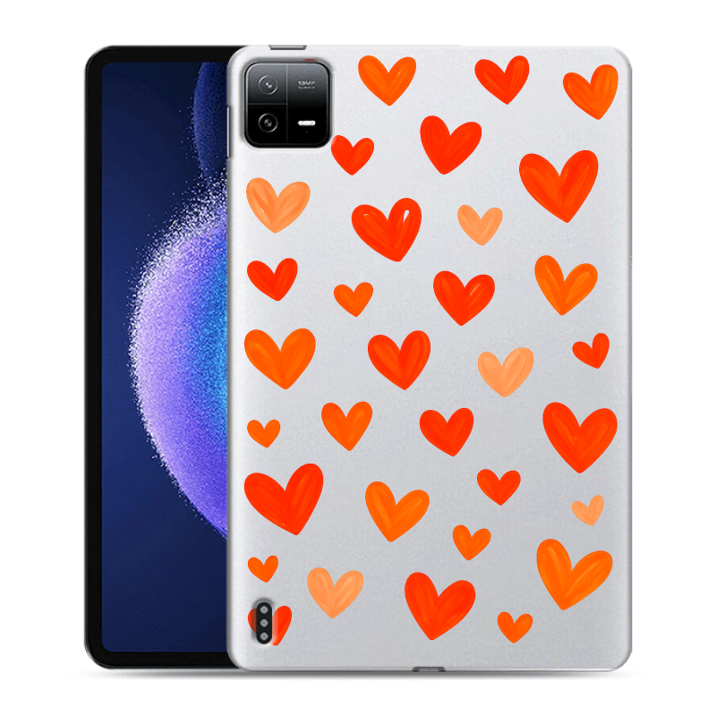 Силиконовый чехол на Xiaomi Pad 6 с принтом Сердечки Силиконовый чехол на Xiaomi Pad 6 с принтом Сердечки