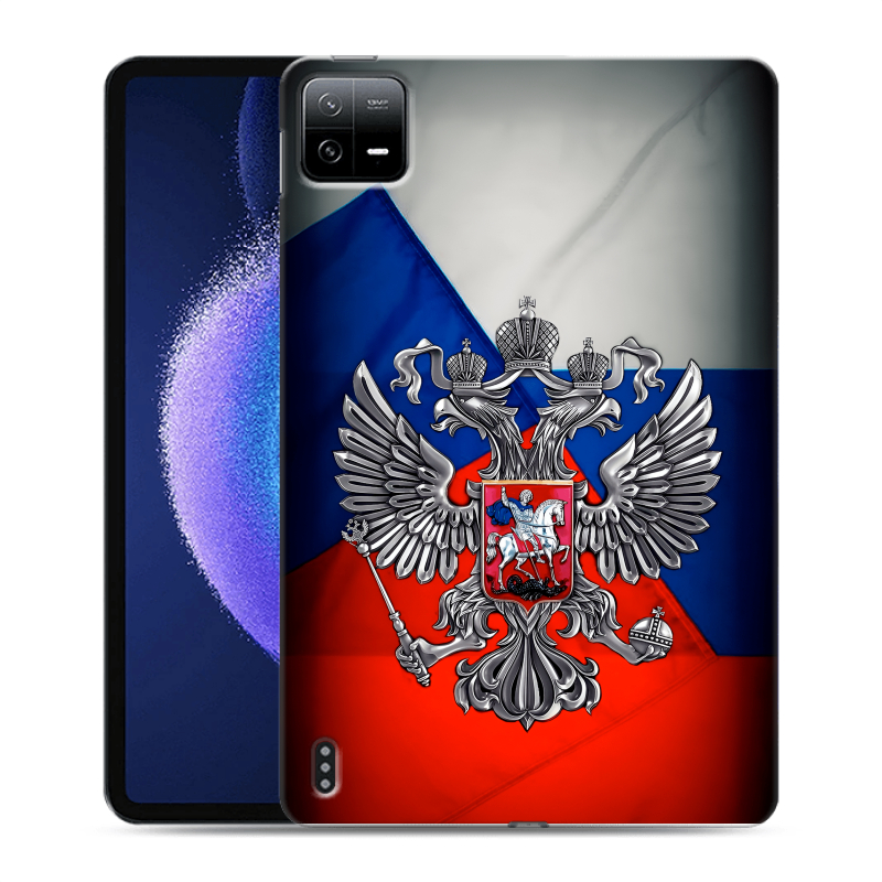 Силиконовый чехол на Xiaomi Pad 6 с принтом Флаг России Силиконовый чехол на Xiaomi Pad 6 с принтом Флаг России