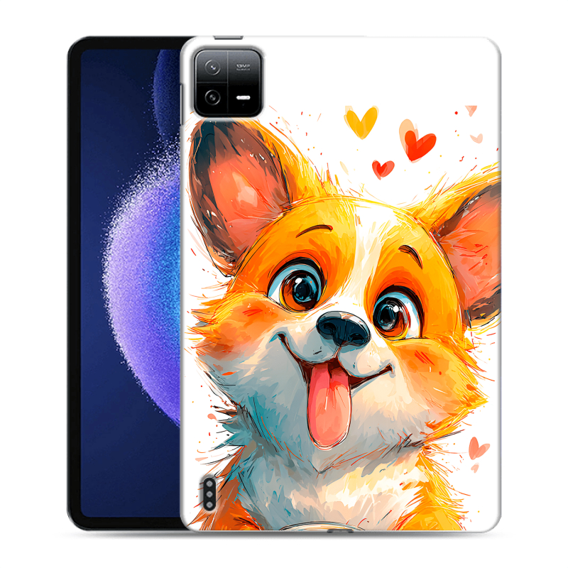 Силиконовый чехол на Xiaomi Pad 6 с принтом корги Силиконовый чехол на Xiaomi Pad 6 с принтом корги