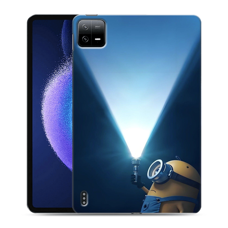 Силиконовый противоударный чехол на Xiaomi Pad 6 с принтом Миньоны Силиконовый противоударный чехол на Xiaomi Pad 6 с принтом Миньоны