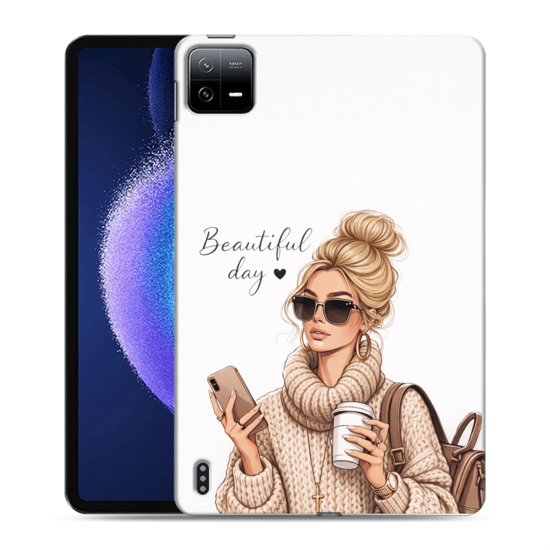 Силиконовый противоударный чехол на Xiaomi Pad 6 с принтом женский Силиконовый противоударный чехол на Xiaomi Pad 6 с принтом женский