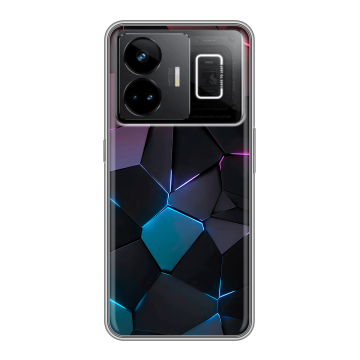 Силиконовый чехол на Realme GT3 с принтом Геометрия неона