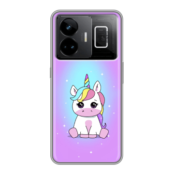 Силиконовый чехол на Realme GT3 с принтом Единорог