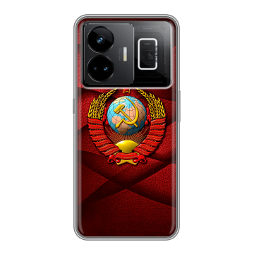Силиконовый чехол на Realme GT3 с принтом Герб СССР