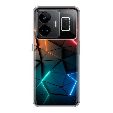 Силиконовый чехол на Realme GT3 с принтом Абстракция неон