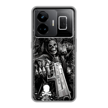Силиконовый чехол на Realme GT3 с принтом Скелет