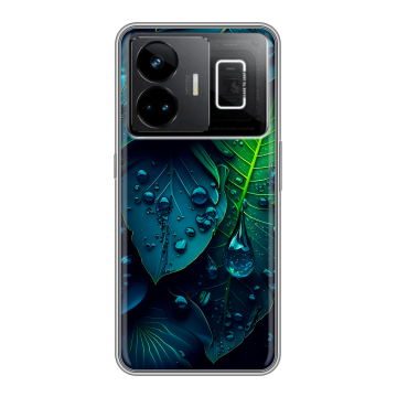 Силиконовый чехол на Realme GT3 с принтом Листья Силиконовый чехол на Realme GT3 с принтом Листья