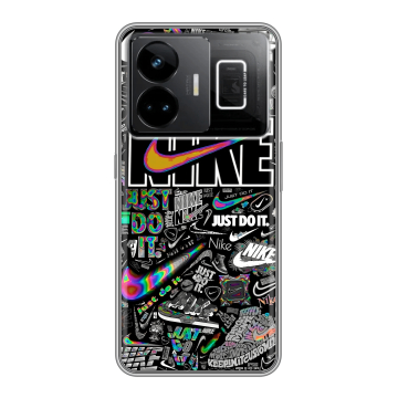 Силиконовый чехол на Realme GT3 с принтом Найк Силиконовый чехол на Realme GT3 с принтом Найк