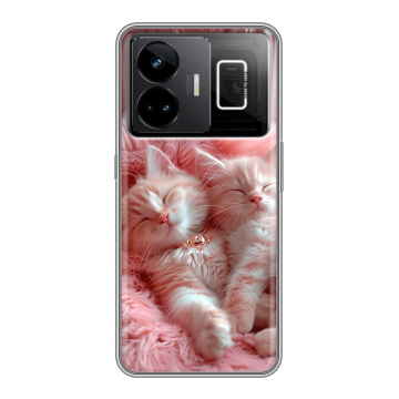 Силиконовый чехол на Realme GT3 с принтом котята котики Силиконовый чехол на Realme GT3 с принтом котята котики