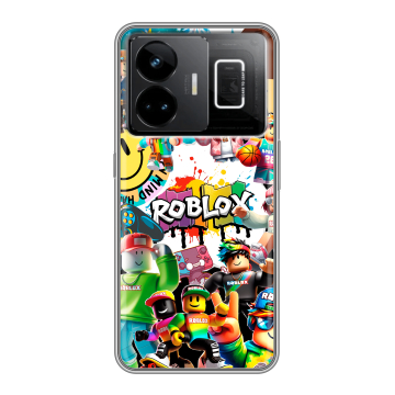 Силиконовый чехол на Realme GT3 с принтом Roblox Роблокс Силиконовый чехол на Realme GT3 с принтом Roblox Роблокс