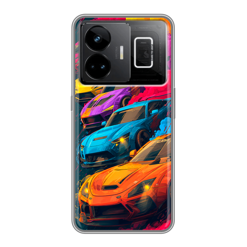 Силиконовый чехол на Realme GT3 с принтом Тачки Силиконовый чехол на Realme GT3 с принтом Тачки