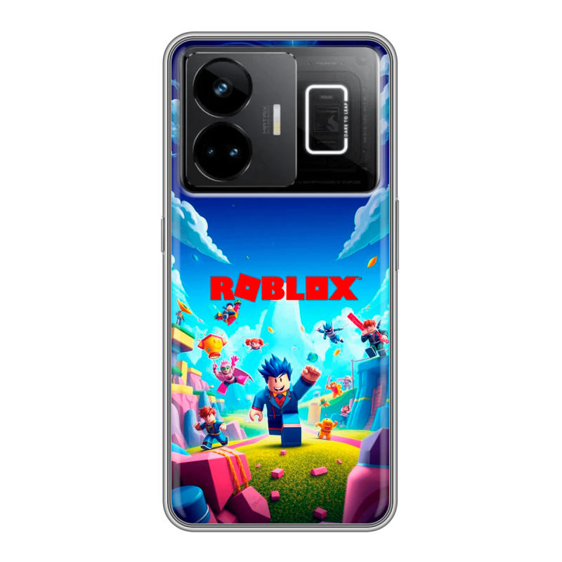 Силиконовый чехол на Realme GT3 с принтом Roblox Роблокс Силиконовый чехол на Realme GT3 с принтом Roblox Роблокс
