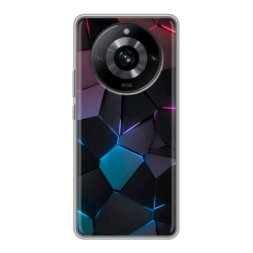 Силиконовый чехол на Realme 11 Pro с принтом Геометрия неона