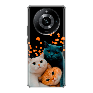 Силиконовый чехол на Realme 11 Pro с принтом Кошки