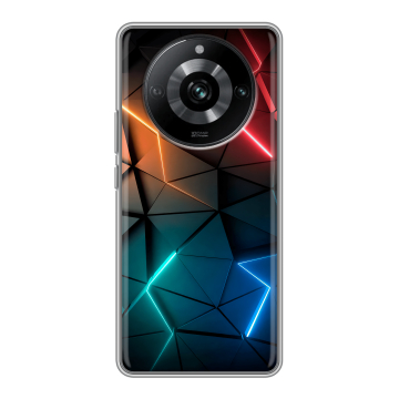 Силиконовый чехол на Realme 11 Pro с принтом Абстракция неон