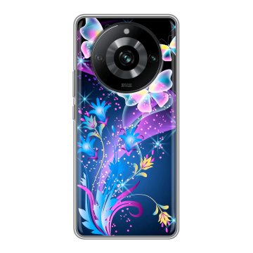 Силиконовый чехол на Realme 11 Pro с принтом Бабочки