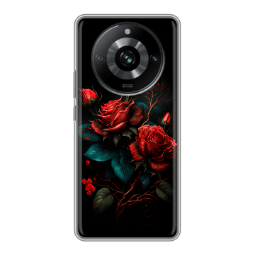 Силиконовый чехол на Realme 11 Pro с принтом Розы красные