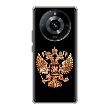 Силиконовый чехол на Realme 11 Pro с принтом Герб России золотой Силиконовый чехол на Realme 11 Pro с принтом Герб России золотой
