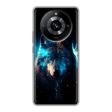 Силиконовый чехол на Realme 11 Pro с принтом Волк ночной