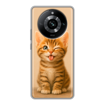 Силиконовый чехол на Realme 11 Pro с принтом котенок
