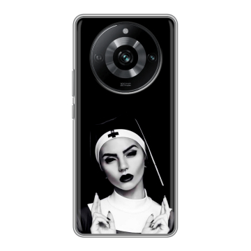 Силиконовый чехол на Realme 11 Pro с принтом монашка Силиконовый чехол на Realme 11 Pro с принтом монашка