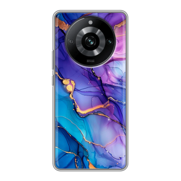 Силиконовый чехол на Realme 11 Pro с принтом синий мрамор Силиконовый чехол на Realme 11 Pro с принтом синий мрамор