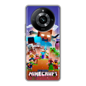 Силиконовый чехол на Realme 11 Pro с принтом Майнкрафт Minecraft Силиконовый чехол на Realme 11 Pro с принтом Майнкрафт Minecraft