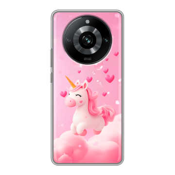 Силиконовый чехол на Realme 11 Pro с принтом Единорог
