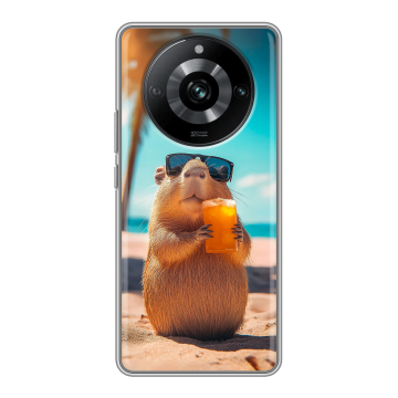 Силиконовый чехол на Realme 11 Pro с принтом Капибара