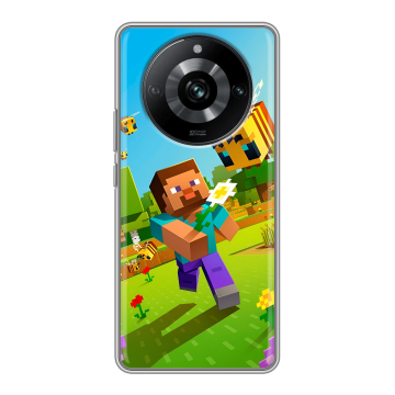 Силиконовый чехол на Realme 11 Pro с принтом Майнкрафт Minecraft