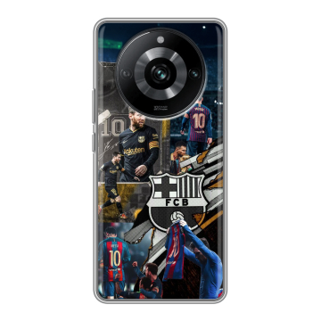 Силиконовый чехол на Realme 11 Pro с принтом Messi Barcelona