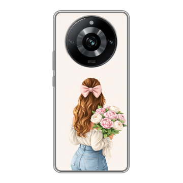 Силиконовый чехол на Realme 11 Pro с принтом женский