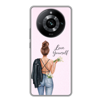 Силиконовый чехол на Realme 11 Pro с принтом женский