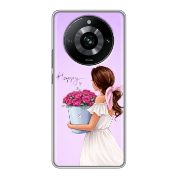 Силиконовый чехол на Realme 11 Pro с принтом женский