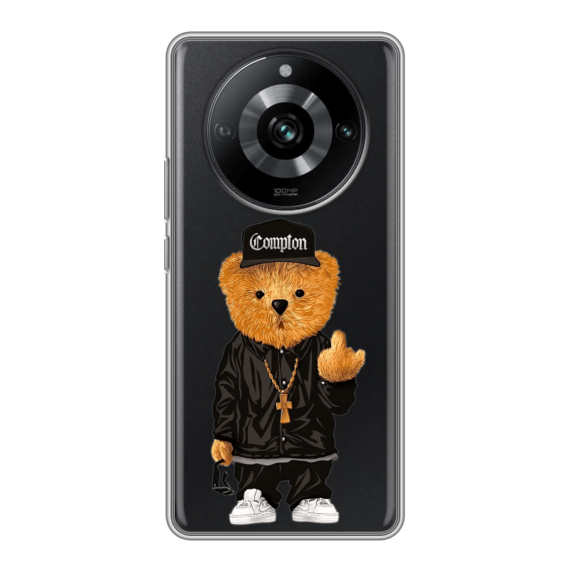 Силиконовый чехол на Realme 11 Pro с принтом Плюшевый медведь Силиконовый чехол на Realme 11 Pro с принтом Плюшевый медведь