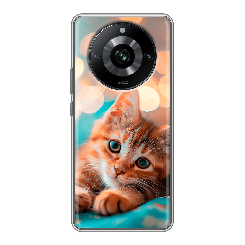 Силиконовый чехол на Realme 11 Pro с принтом котик Силиконовый чехол на Realme 11 Pro с принтом котик