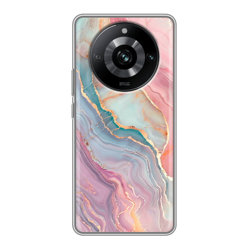 Силиконовый чехол на Realme 11 Pro с принтом розовый мрамор Силиконовый чехол на Realme 11 Pro с принтом розовый мрамор