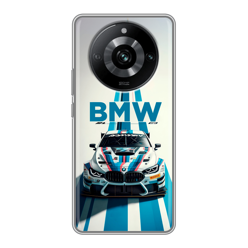 Силиконовый чехол на Realme 11 Pro с принтом БМВ BMW Силиконовый чехол на Realme 11 Pro с принтом БМВ BMW