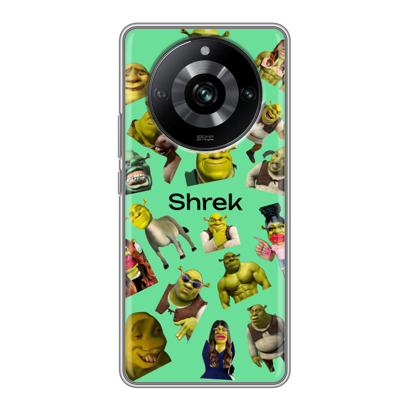 Силиконовый противоударный чехол на Realme 11 Pro с принтом Шрек Shrek Силиконовый противоударный чехол на Realme 11 Pro с принтом Шрек Shrek
