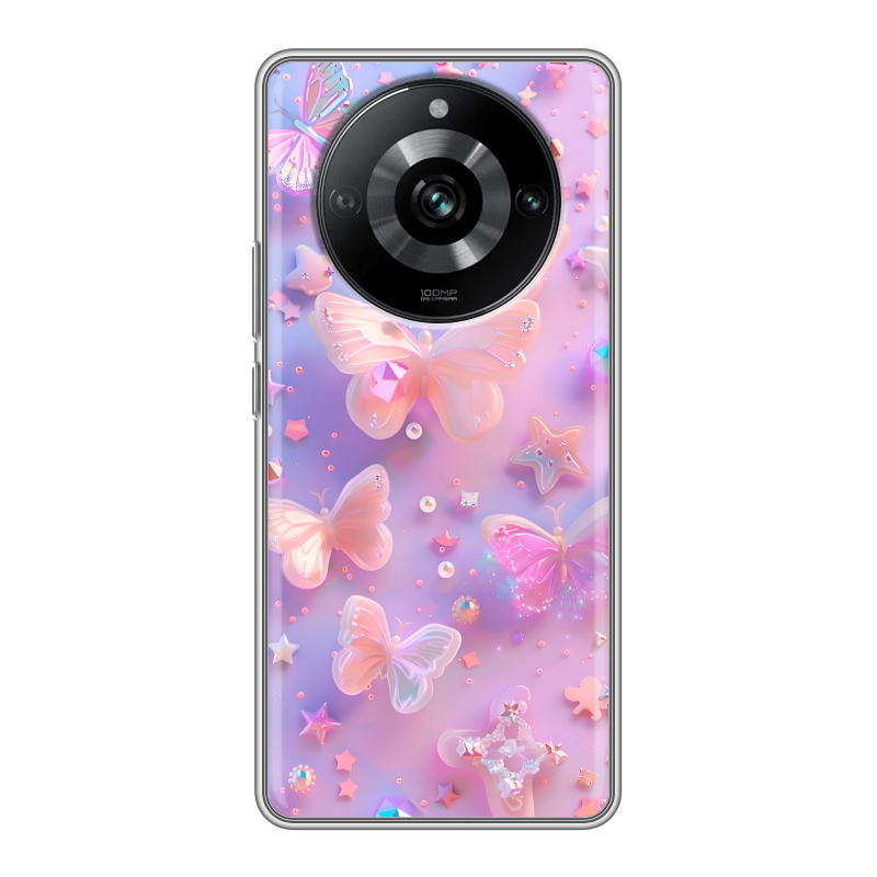 Силиконовый чехол на Realme 11 Pro с принтом Бабочки Силиконовый чехол на Realme 11 Pro с принтом Бабочки