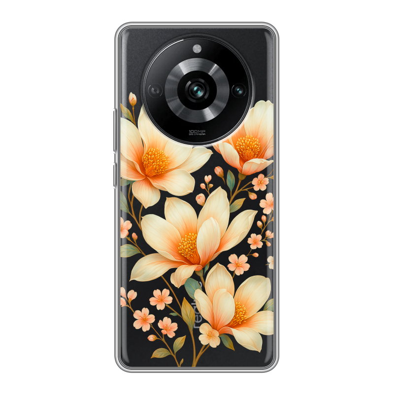 Силиконовый противоударный чехол на Realme 11 Pro с принтом Цветы Силиконовый противоударный чехол на Realme 11 Pro с принтом Цветы