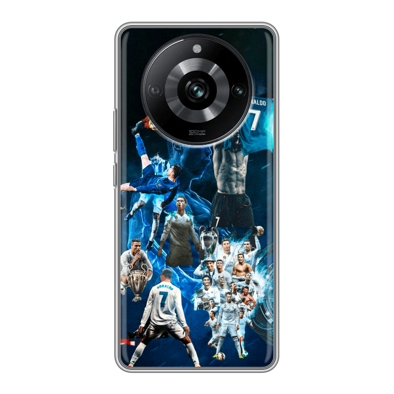 Силиконовый противоударный чехол на Realme 11 Pro с принтом Реал Роналдо Силиконовый противоударный чехол на Realme 11 Pro с принтом Реал Роналдо