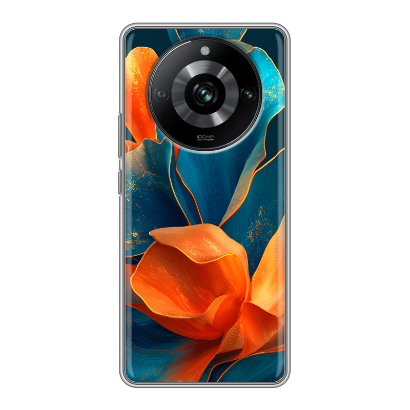 Силиконовый противоударный чехол на Realme 11 Pro с принтом Цветы Силиконовый противоударный чехол на Realme 11 Pro с принтом Цветы