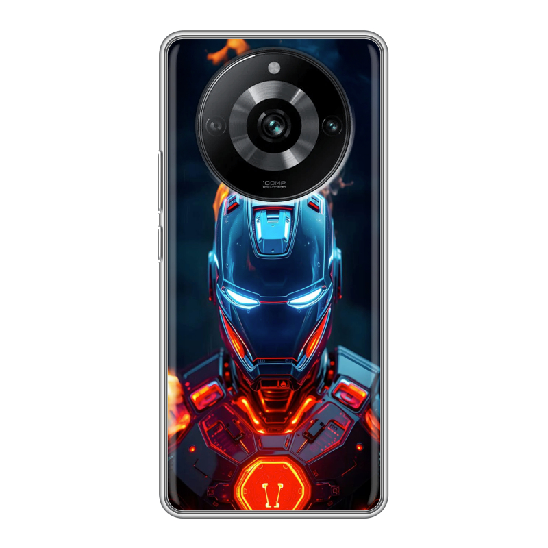 Силиконовый противоударный чехол на Realme 11 Pro с принтом IronMan Железный человек Силиконовый противоударный чехол на Realme 11 Pro с принтом IronMan Железный человек