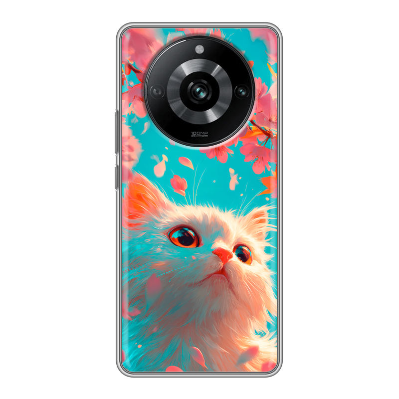 Силиконовый чехол на Realme 11 Pro с принтом Красивый кот Силиконовый чехол на Realme 11 Pro с принтом Красивый кот