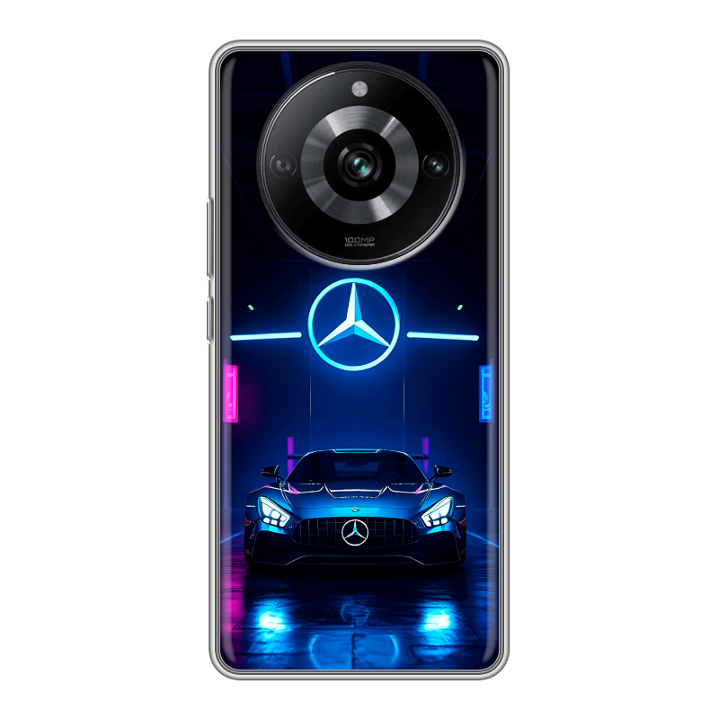 Силиконовый противоударный чехол на Realme 11 Pro с принтом Mercedes Мерседес Силиконовый противоударный чехол на Realme 11 Pro с принтом Mercedes Мерседес