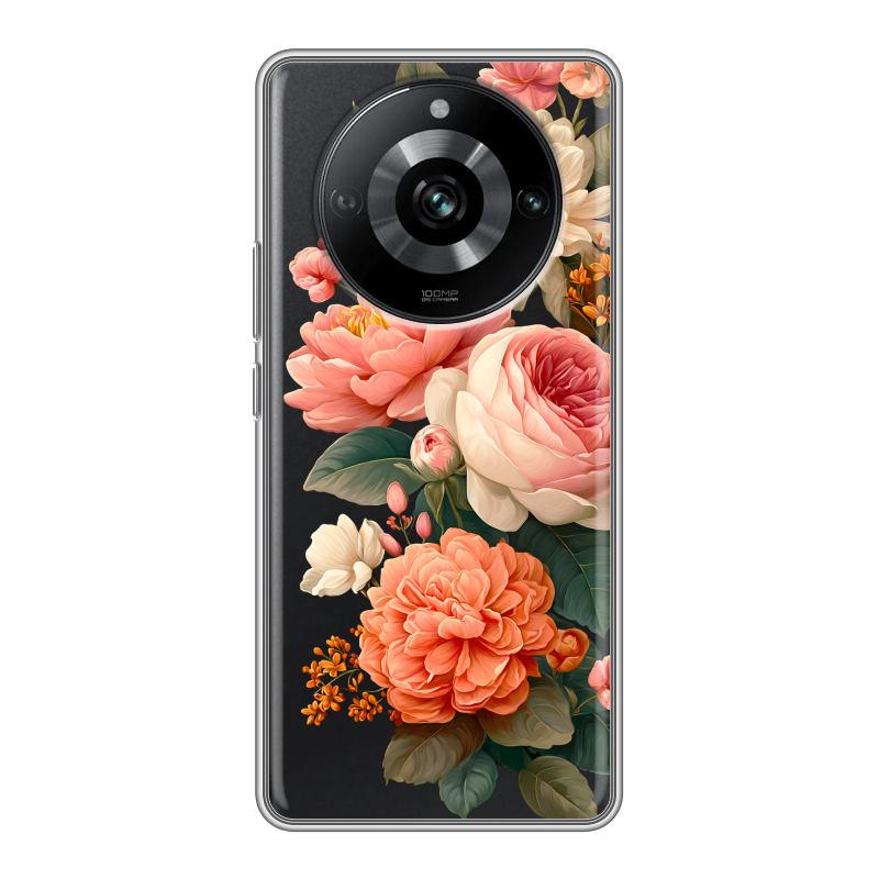 Силиконовый чехол на Realme 11 Pro с принтом цветы Силиконовый чехол на Realme 11 Pro с принтом цветы
