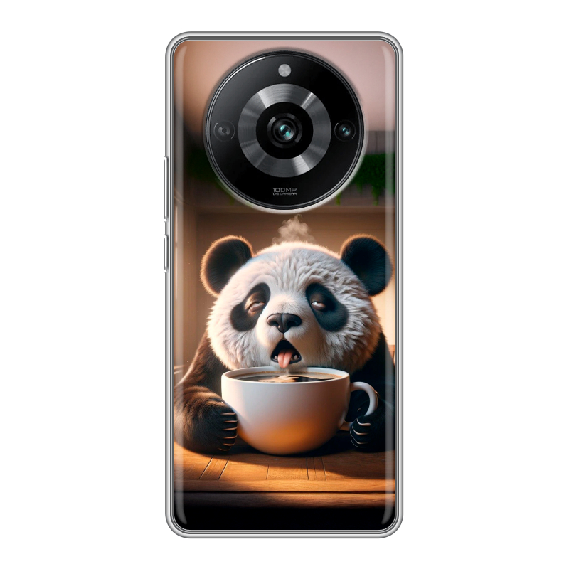 Силиконовый чехол на Realme 11 Pro с принтом смешная панда Силиконовый чехол на Realme 11 Pro с принтом смешная панда