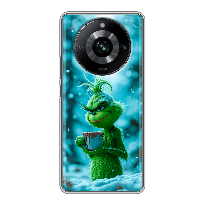 Силиконовый противоударный чехол на Realme 11 Pro с принтом Новый год гринч Силиконовый противоударный чехол на Realme 11 Pro с принтом Новый год гринч